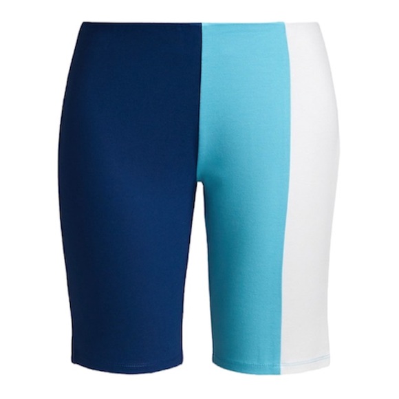 STAUD Pants - STAUD Cruise Colorblock Bike Shorts. Blue/White, Medium, NWT